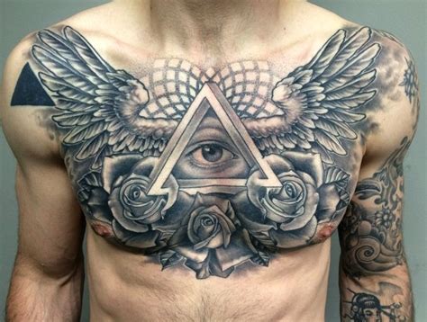 tatuajes centro del pecho|Ideas de tatuajes en el pecho